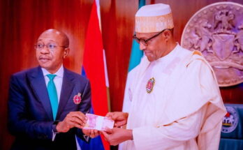 Naira redesign: Abuja court strikes out N1bn suit against Buhari, others 1 Godwin Emefiele and Muhammadu Buhari 897x598 1